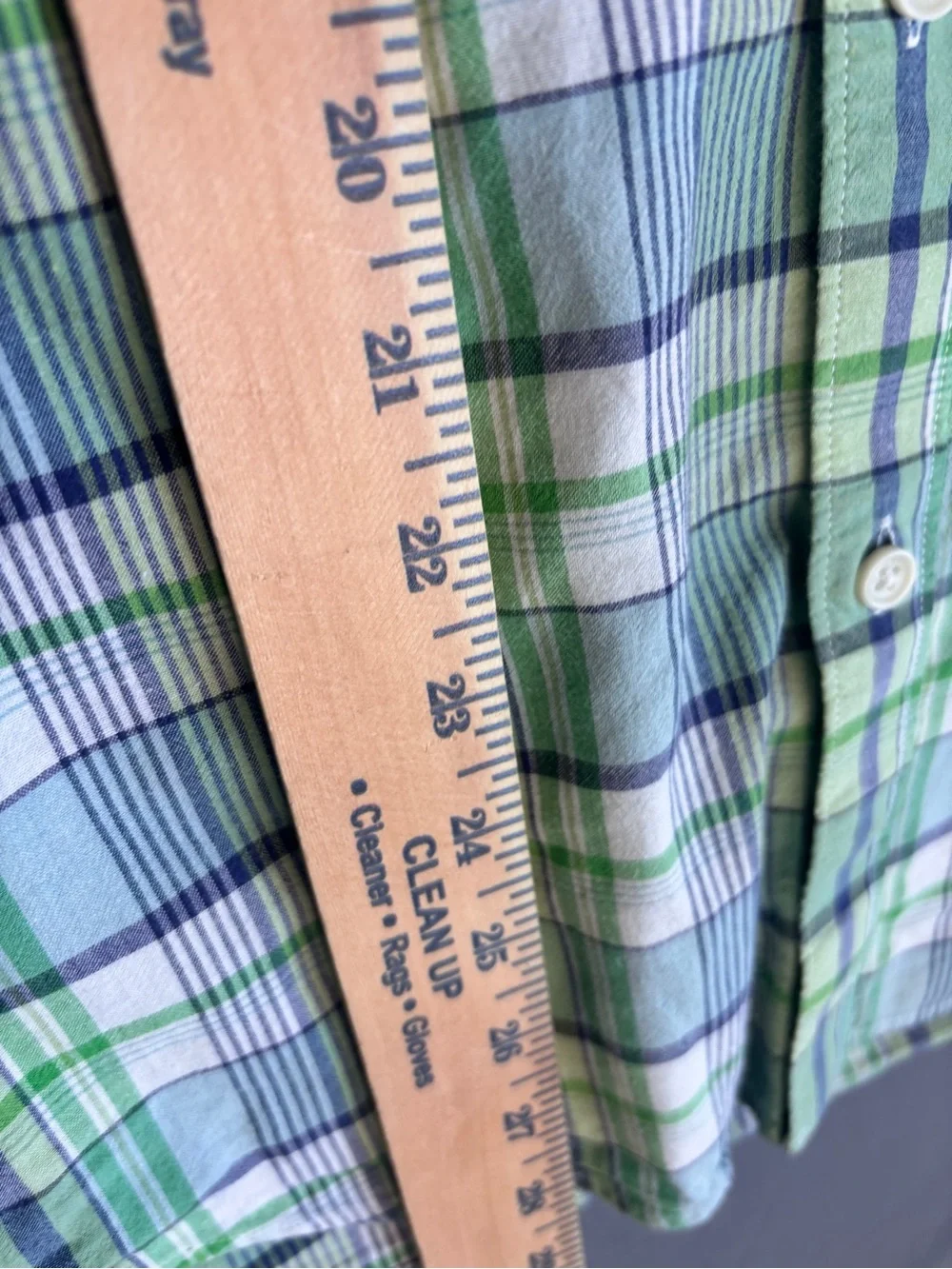 J.Crew Indian Madras Green Plaid Button Down Shirt Men's Medium Cotton